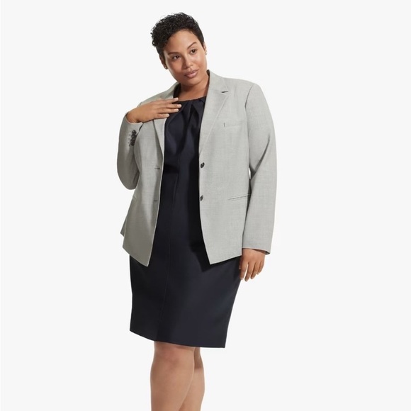 MM LaFleur Ross‎ Blazer in Light Gray Tropical Wool PLUS SIZE +1 - Picture 1 of 14